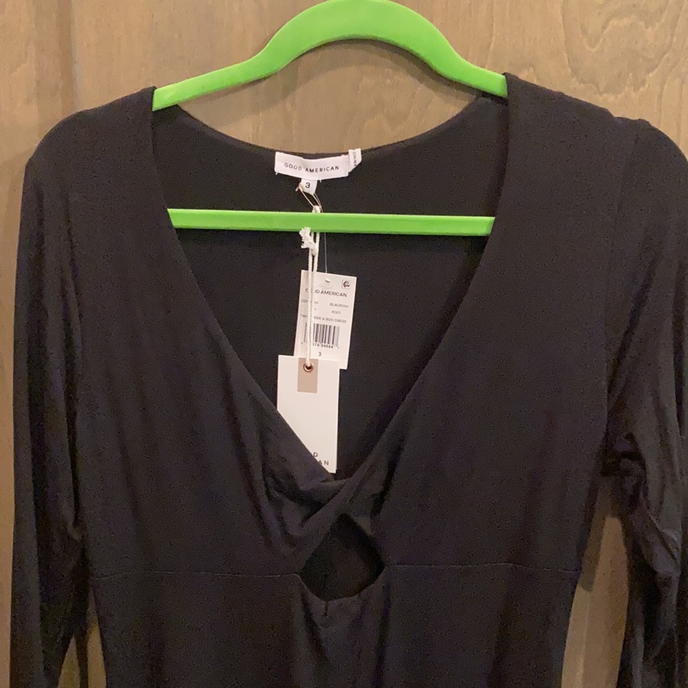 Good American Black Long Sleeve Dress NWT - Picture 2 of 4